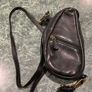 LL Bean Ameribag Healthy Backpack - XS Black Pebbled Leather LIKE NEW